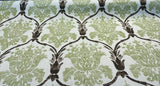 Lyra Linen Fabric - Green Damask, 57" Width (1 Yard)