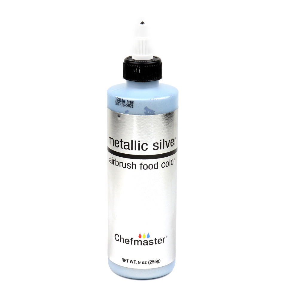 Chefmaster Metallic Silver Airbrush Food Color, 9 oz.