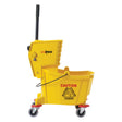 Winco 26 Quart Yellow Mop Bucket with Side Press Wringer