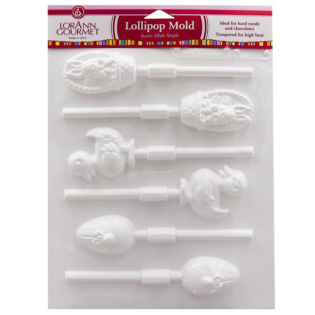 LorAnn Easter Assorted Egg, Bunny, Basket, Chick Lollipop Sheet Mold