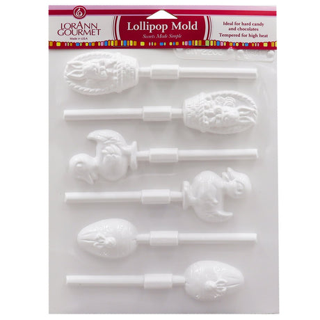 LorAnn Easter Assorted Egg, Bunny, Basket, Chick Lollipop Sheet Mold