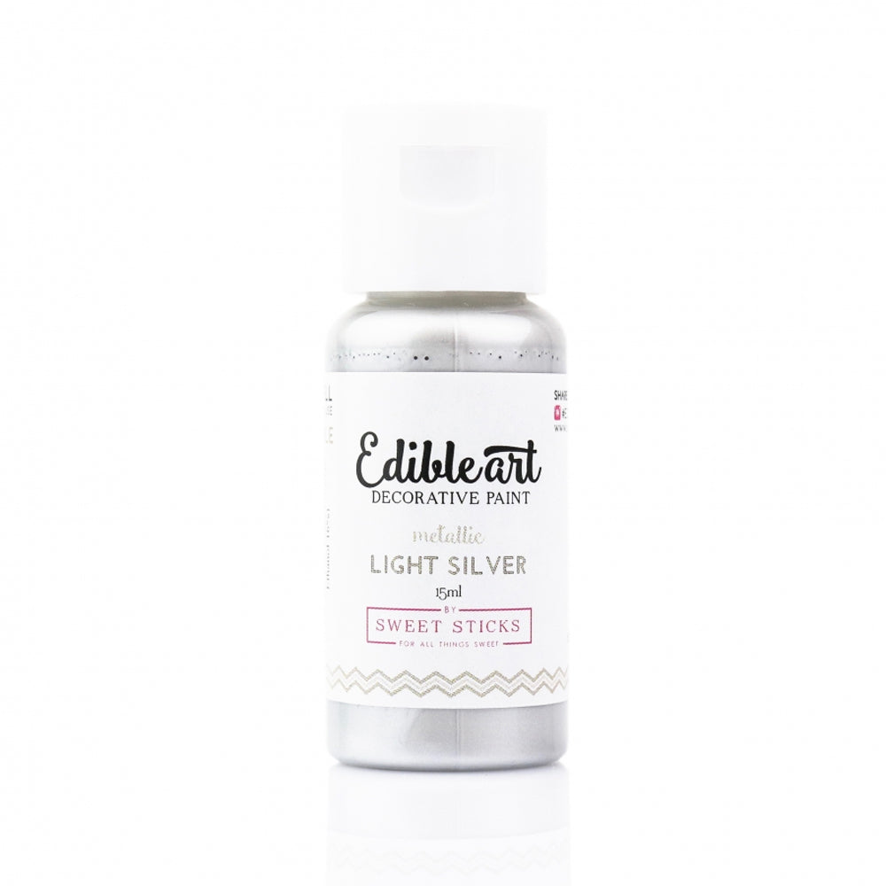 Edible Art Light Silver Metallic Food Paint, 15ml