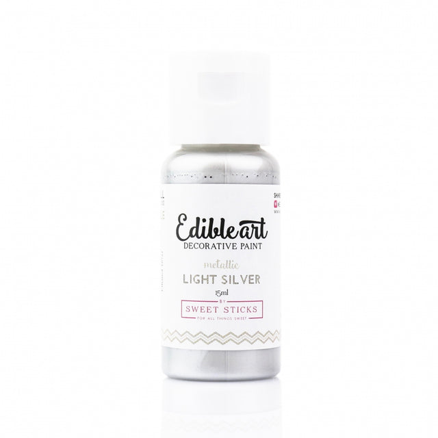 Edible Art Light Silver Metallic Food Paint, 15ml