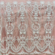 Beaded Lace Fabric on Polyester Net Mesh 50" Wide