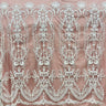 1 Yard Beaded Lace Fabric Embroidered on 100% Polyester Net Mesh