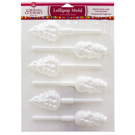 LorAnn Snowmen and Christmas Trees Lollipop Sheet Mold