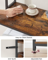 VASAGLE 5-Tier Bakers Rack with Power Outlet – Kitchen Storage Shelf, Rustic Brown & Black