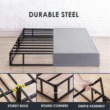 MELLOW Box Spring Heavy Duty Steel Easy Assembly Grey King