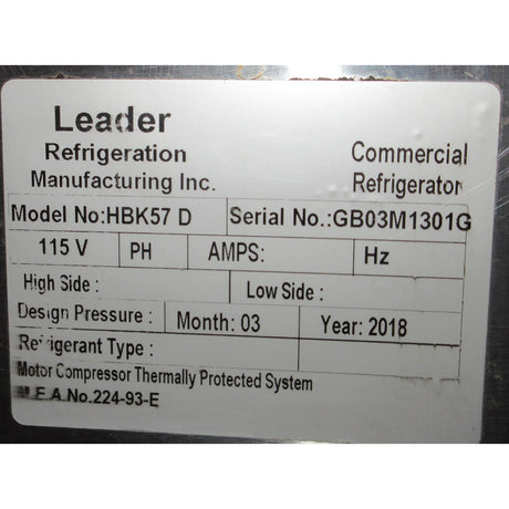 Leader HBK57D Dry Bakery Case, Used Excellent Condition