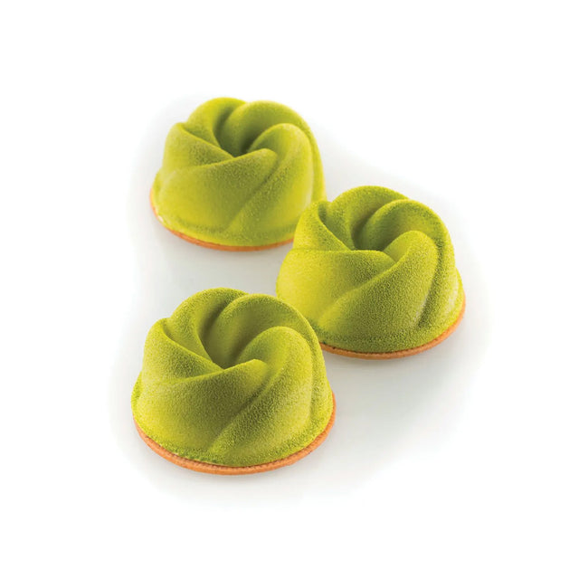 Silikomart Silicone Bake Mold Vertigo Shape 3.7 Oz, 3" Dia. x 1.5" H, 6 Cavities