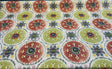 Harlow Bohemian Candy Linen Fabric - Multi Red, Blue, Green, Yellow, Pink Circles, 13" x 13" Repeat (1 Yard)