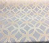 P Kaufmann Sheer Polyester Fabric - Ivory Gold Fretwork, 54" Width (1 Yard)