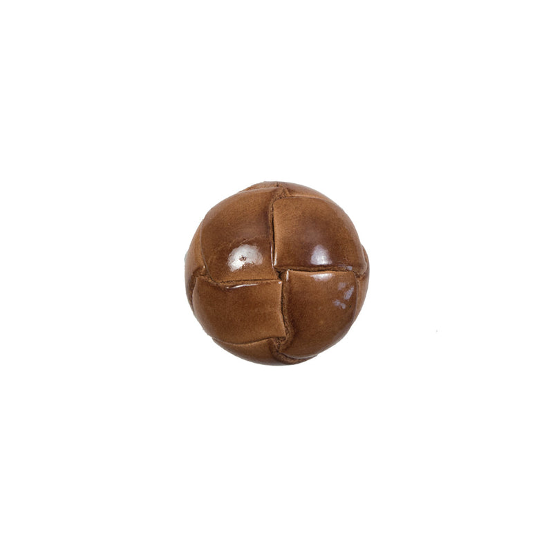 Lacquered Natural Leather Button - 20L/12.5mm
