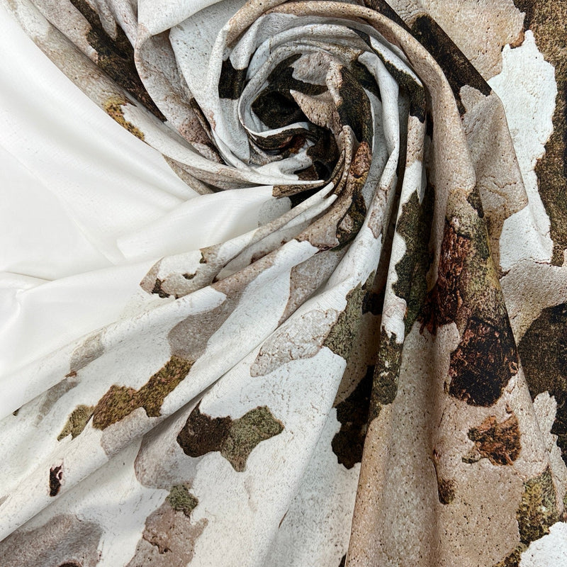 Printed Polyester Lightweight Brown Beige Abstract