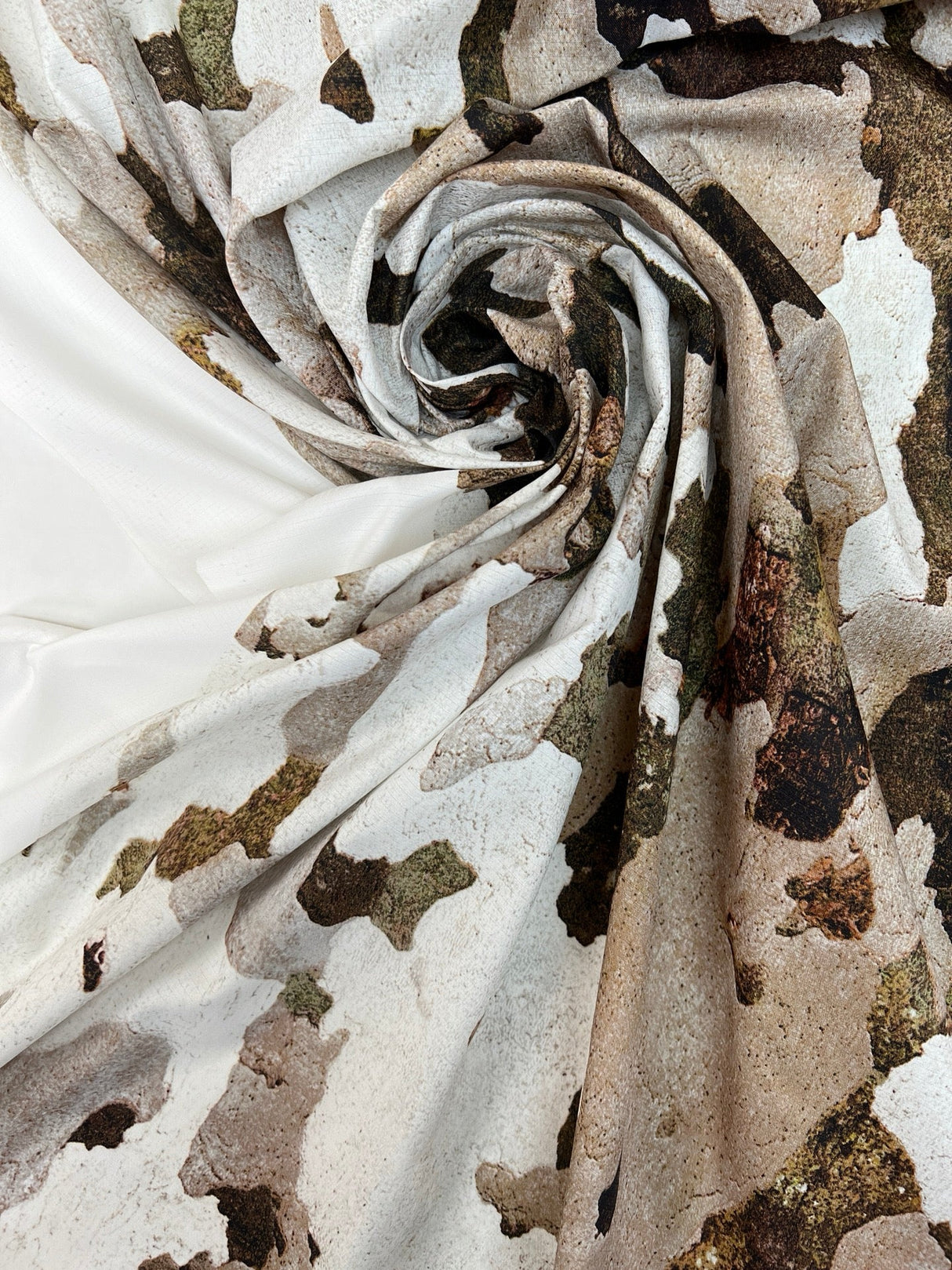 Printed Polyester Lightweight Brown Beige Abstract