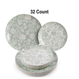 32 Count Gracy Design Elegant Paper Plates Combo Set Disposable Party Dinnerware 10 In. + 8 In.