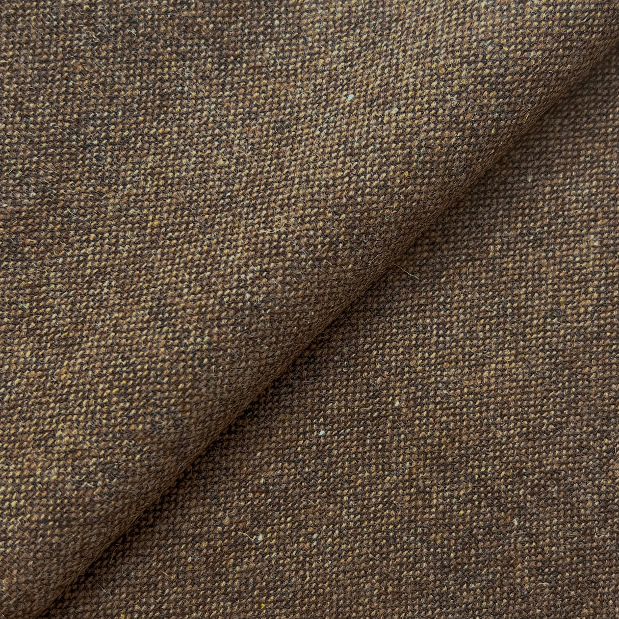 Brown Donegal Tweed Wool Fabric - Brown Heather, 58/60" Width