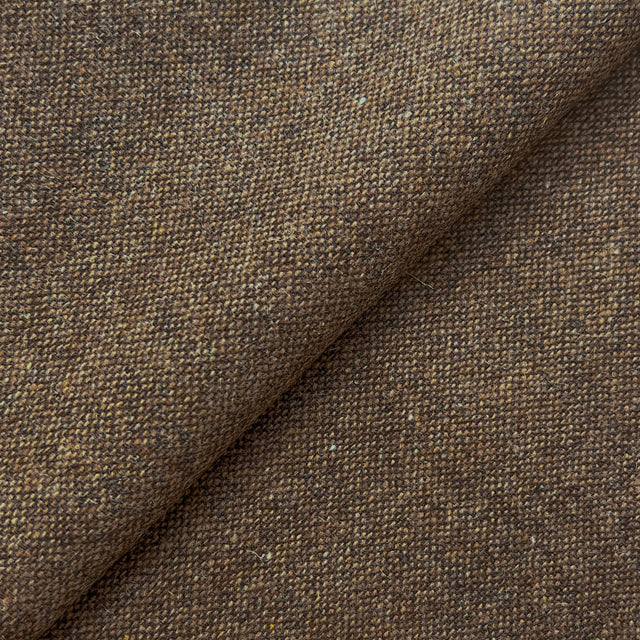Brown Donegal Tweed Wool Fabric - Brown Heather, 58/60" Width