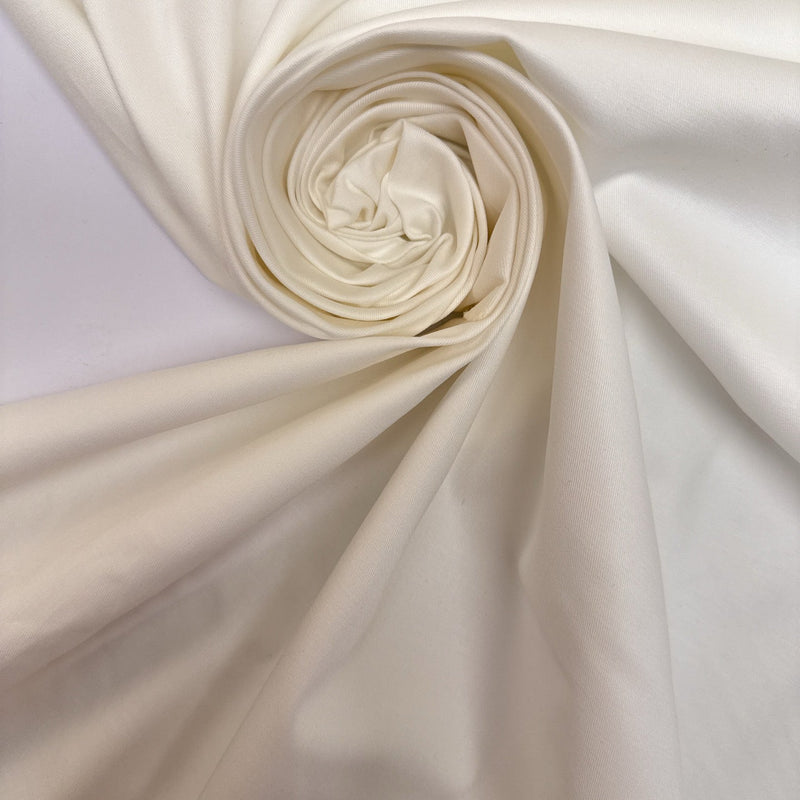 White Viscose Elastane Twill