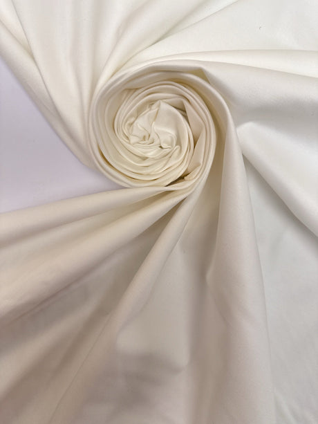 White Viscose Elastane Twill