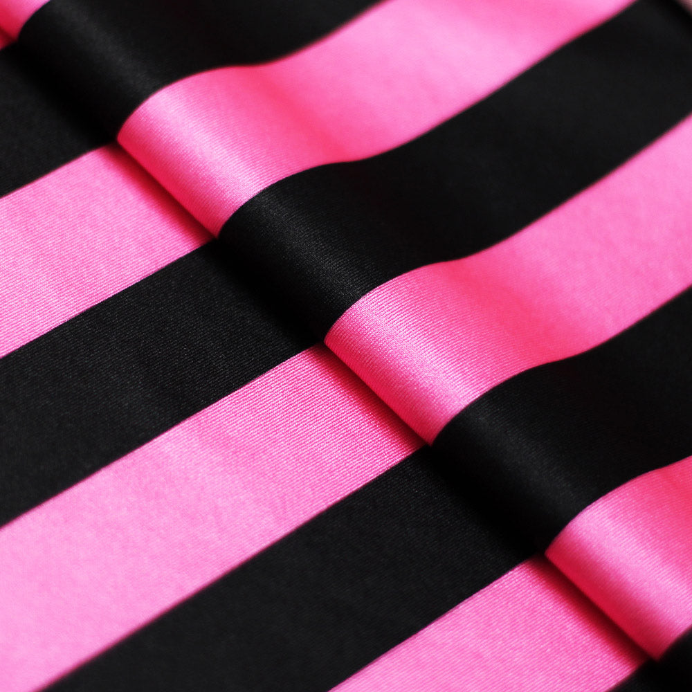 Lucky Stripes Polyester Spandex Fabric - Multi-Color 1" Wide Stripes, 58/60" Width (1 Yard)