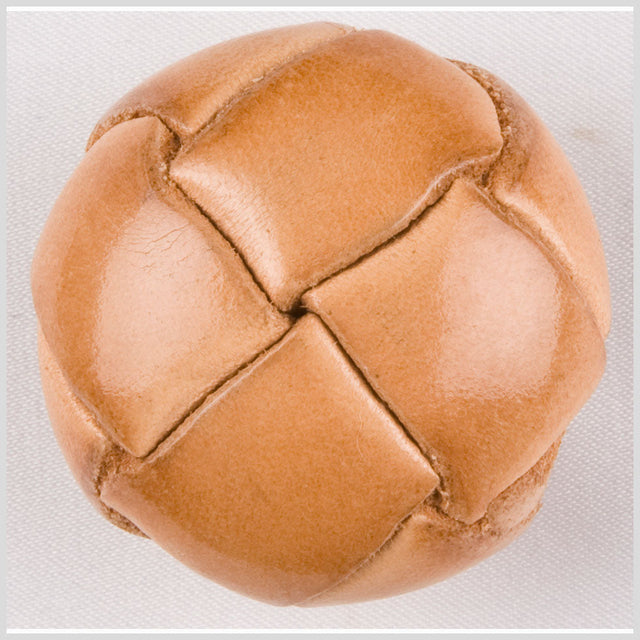 Lacquered Natural Leather Coat Button - 54L/34mm