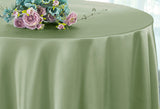 Round Heavy Duty Satin Tablecloth 132 Sage Green