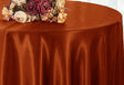 Round Satin Tablecloth 108" Rust/Burnt Orange