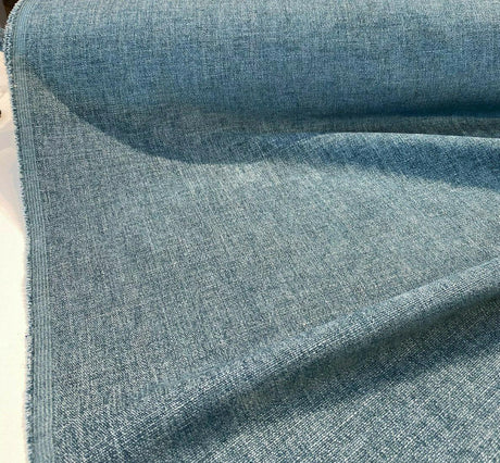 Mitchelle Soft Chenille Upholstery Fabric - Teal Ocean Heathered Solid, 54" Width (1 Yard)