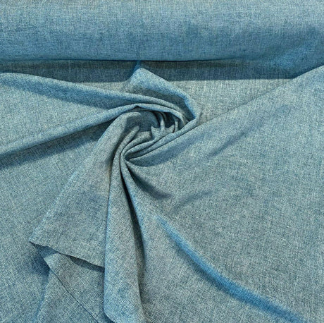 Mitchelle Soft Chenille Upholstery Fabric - Teal Ocean Heathered Solid, 54" Width (1 Yard)