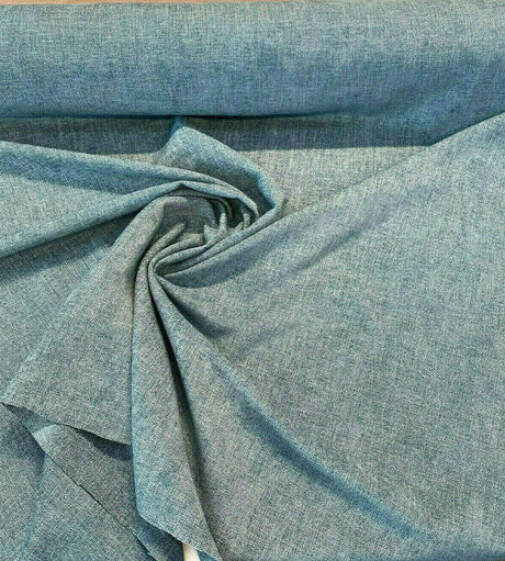 Mitchelle Soft Chenille Upholstery Fabric - Teal Ocean Heathered Solid, 54" Width (1 Yard)
