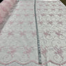 1 Yard - Beaded Lace Fabric Embroidered on 100% Polyester Net Mesh - Ivory - 52"