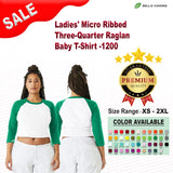 Bella + Canvas® Ladies Micro Ribbed Three Quarter Raglan Baby T Shirt