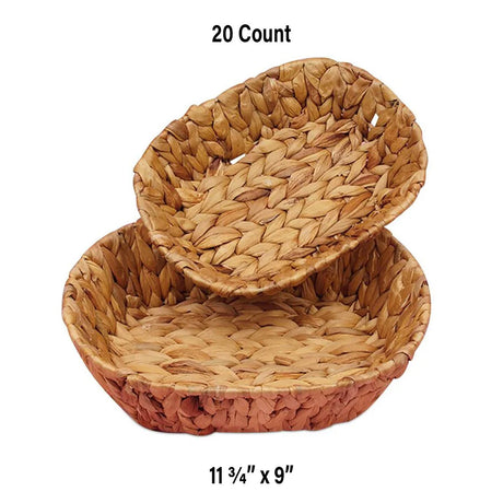 Oval Natural Rush Basket Tray 9" x 11.75"