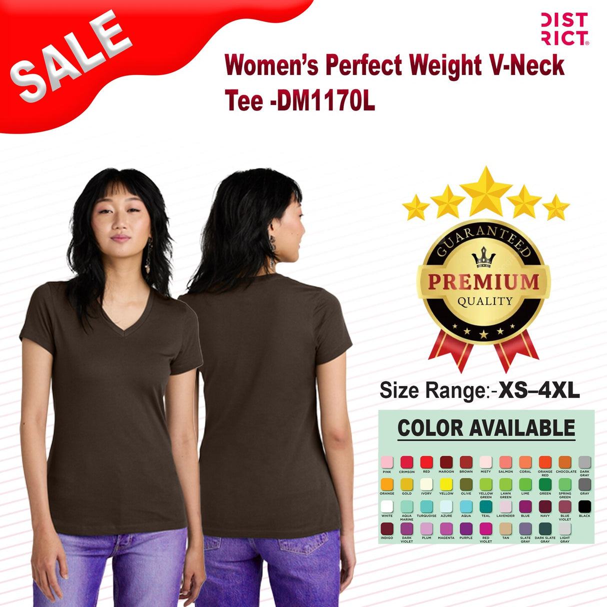 District® Women’s Perfect Weight Short Sleeve V-Neck Tee