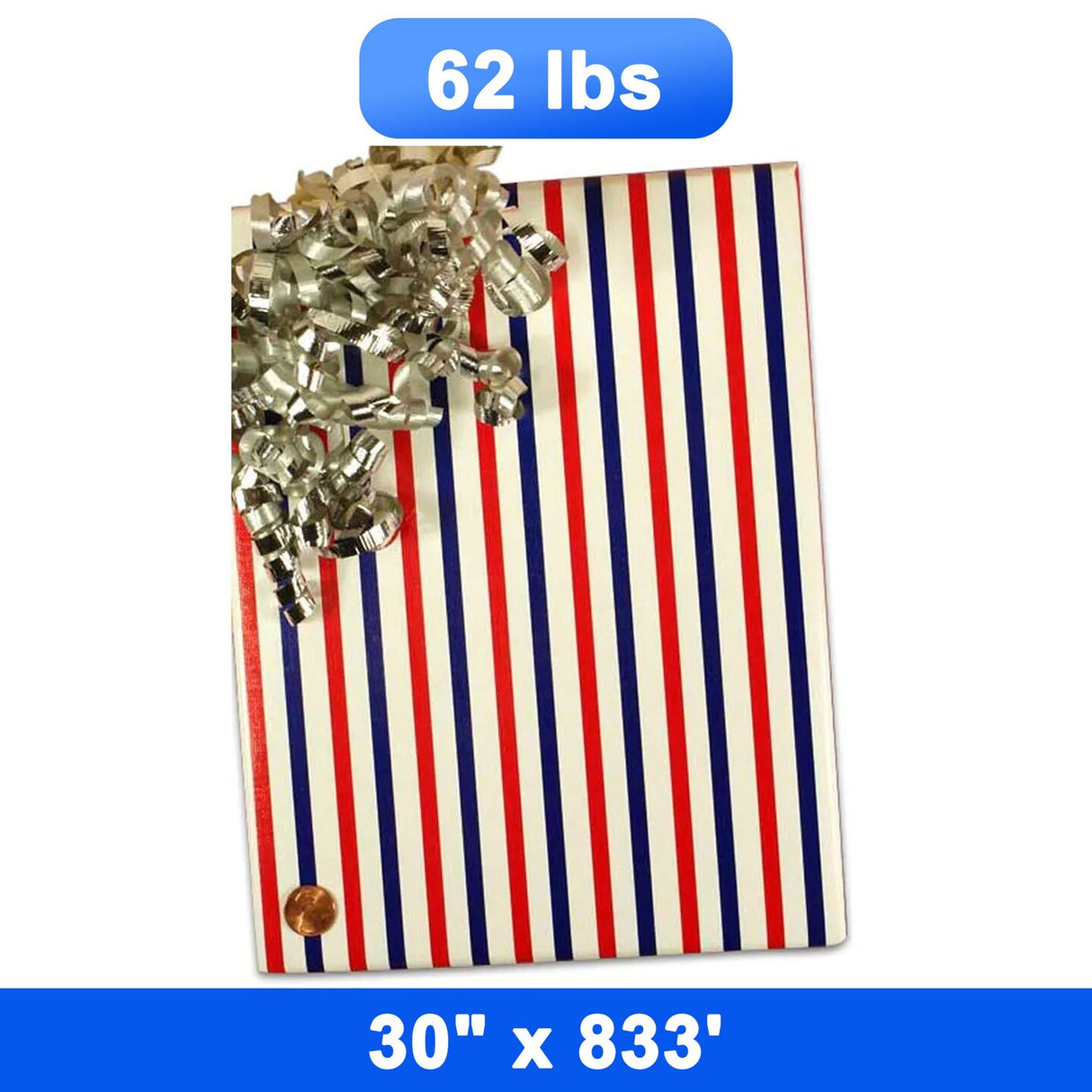 Classic Striped Wrapping Paper 30" x 833' Roll 62 lbs