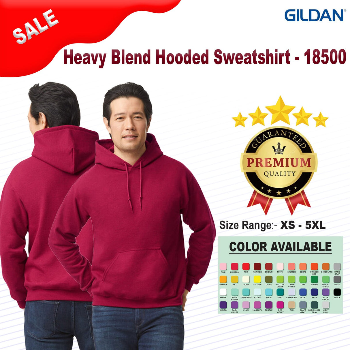 Gildan® Heavy Blend Hooded Long Sleeve Sweatshirt