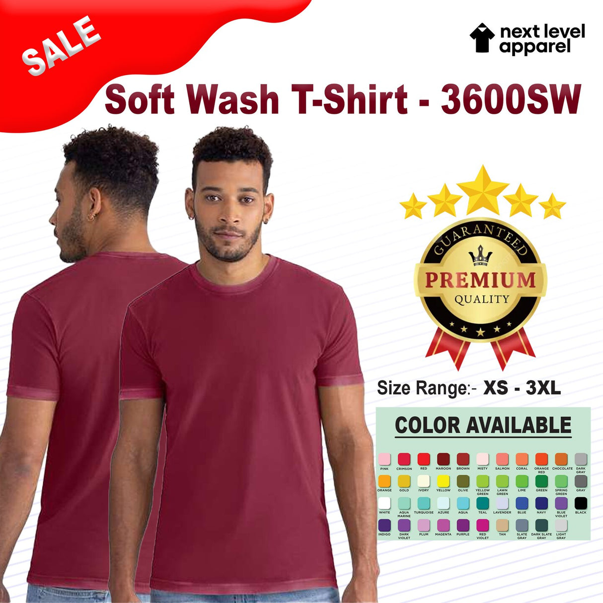 Next Level® Soft Wash Crewneck Short Sleeve T-Shirt