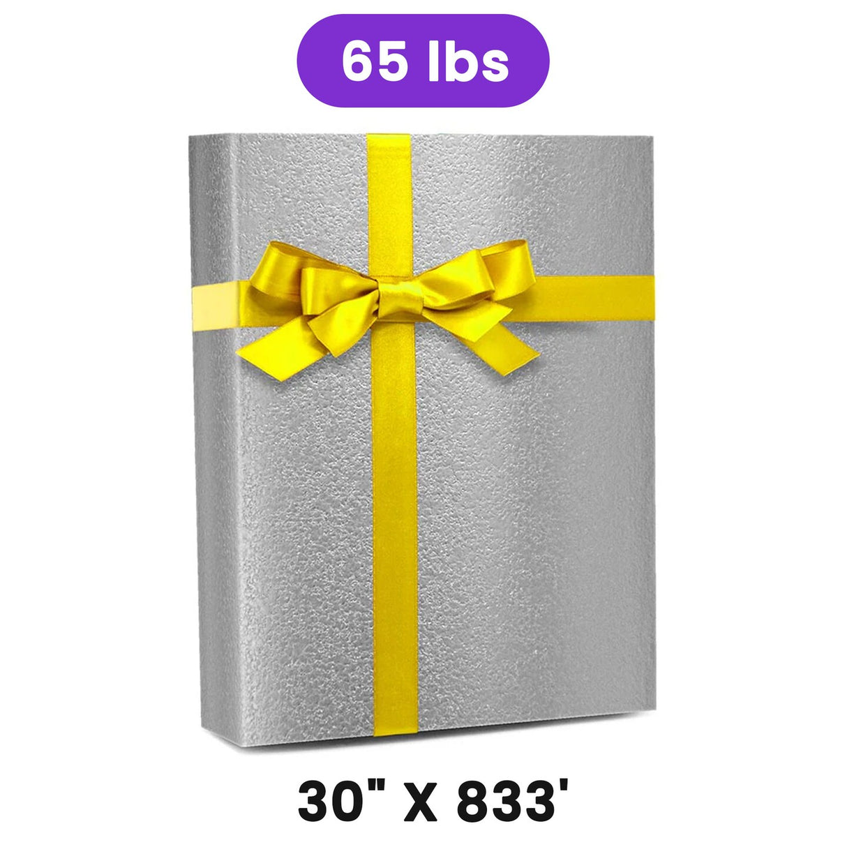Pale Silver Embossed Metallic Wrapping Paper 30" x 833" Jumbo Roll