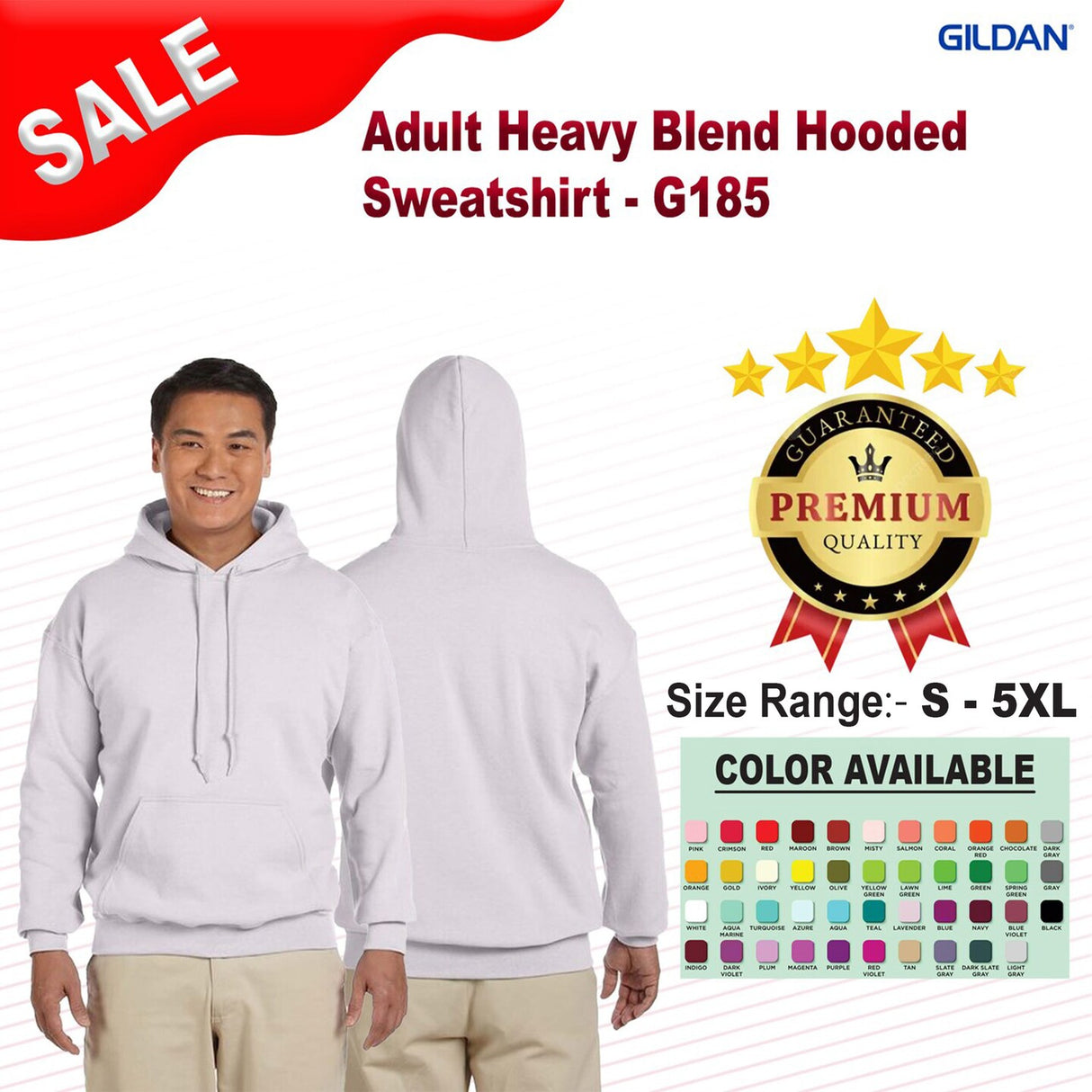 Gildan® Adult Long Sleeve Heavy Blend Hooded Sweatshirt