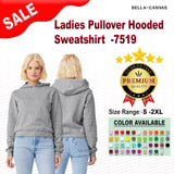 Bella + Canvas® Ladies Long Sleeve Pullover Hooded Sweatshirt