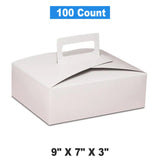 Reusable Flat Take Out Box with Handle 9" x 7" x 3"