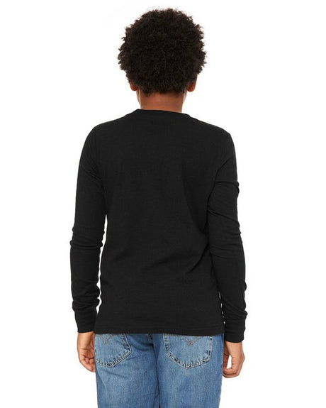Image 1: Bella Canvas Youth Heather CVC Crewneck Long Sleeve TeeImage 2: Heather CVC long sleeve kids shirtImage 3: Soft youth crewneck jersey teeImage 4: Blank youth shirt for custom printingImage 5: Comfortable Bella Canvas children's apparelImage 6: Premium kids long sleeve t-shirt
