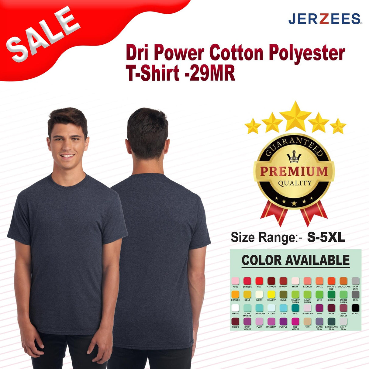 JERZEES® Dri Power Cotton Polyester Crewneck Short Sleeve T-Shirt