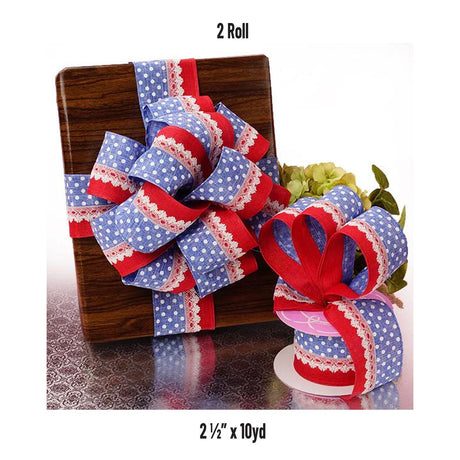 Multi Patriotic Ribbon 2.5" x 10 Yards