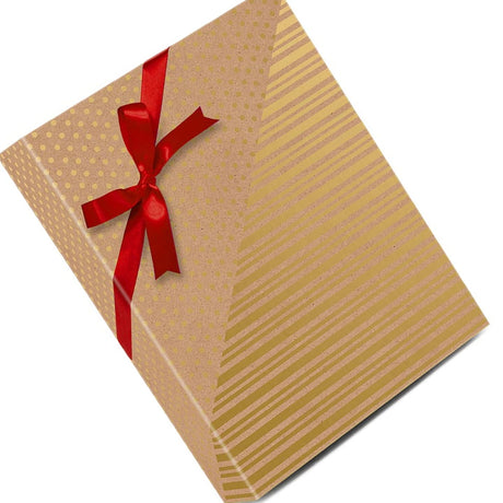 30''x208' Gold Dot & Stripe Unique Reversible Christmas Wrapping Papers