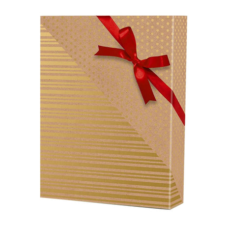 30''x208' Gold Dot & Stripe Unique Reversible Christmas Wrapping Papers