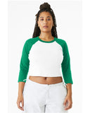 BELLA + CANVAS® Ladies Micro Ribbed Three Quarter Raglan Baby T Shirt