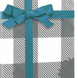 Plaid Christmas Wrapping Paper Silver Metal Lumberjack 26 ''x833 '