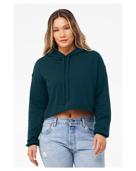 BELLA + CANVAS Women’s Cropped Fleece Hoodie Sweatshirt in White